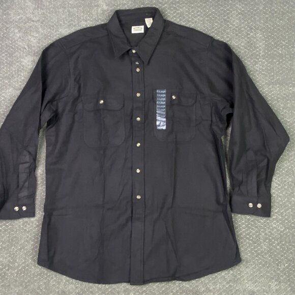 Five Brother Chamois Shirt Men's XXL Charcoal Gray Black Flannel NWOT NEW - Picture 1 of 8